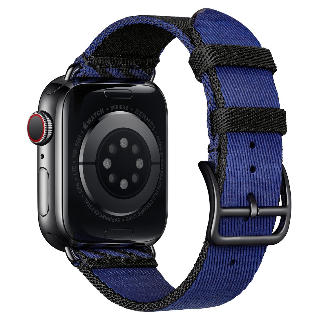 Apple Watch Cloth Loop Mavi Siyah