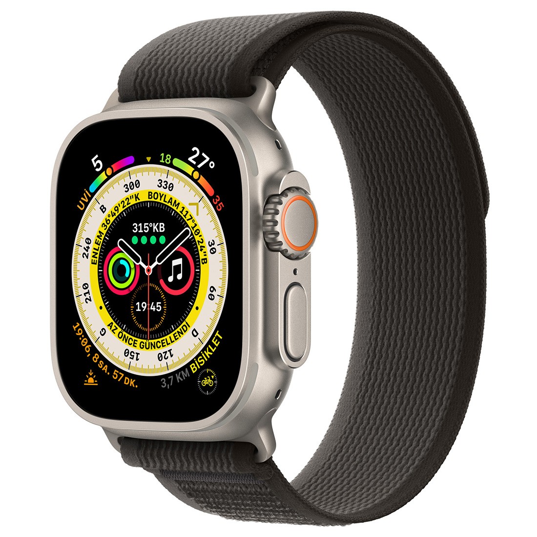 Apple Watch Trail Loop Gri Siyah