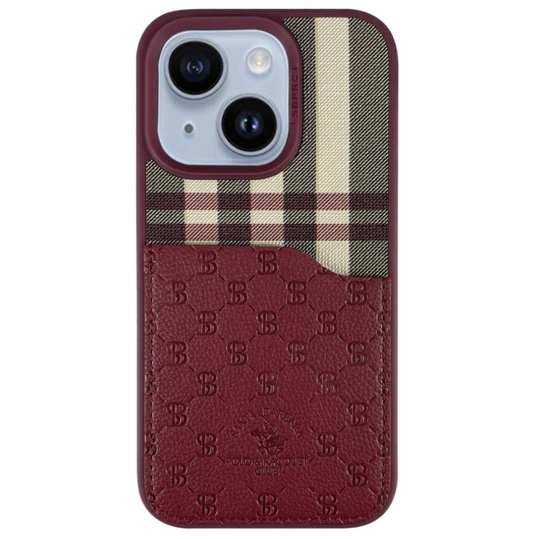 Santa Barbara Polo iPhone 14 Plaid Kartvizitli Kılıf