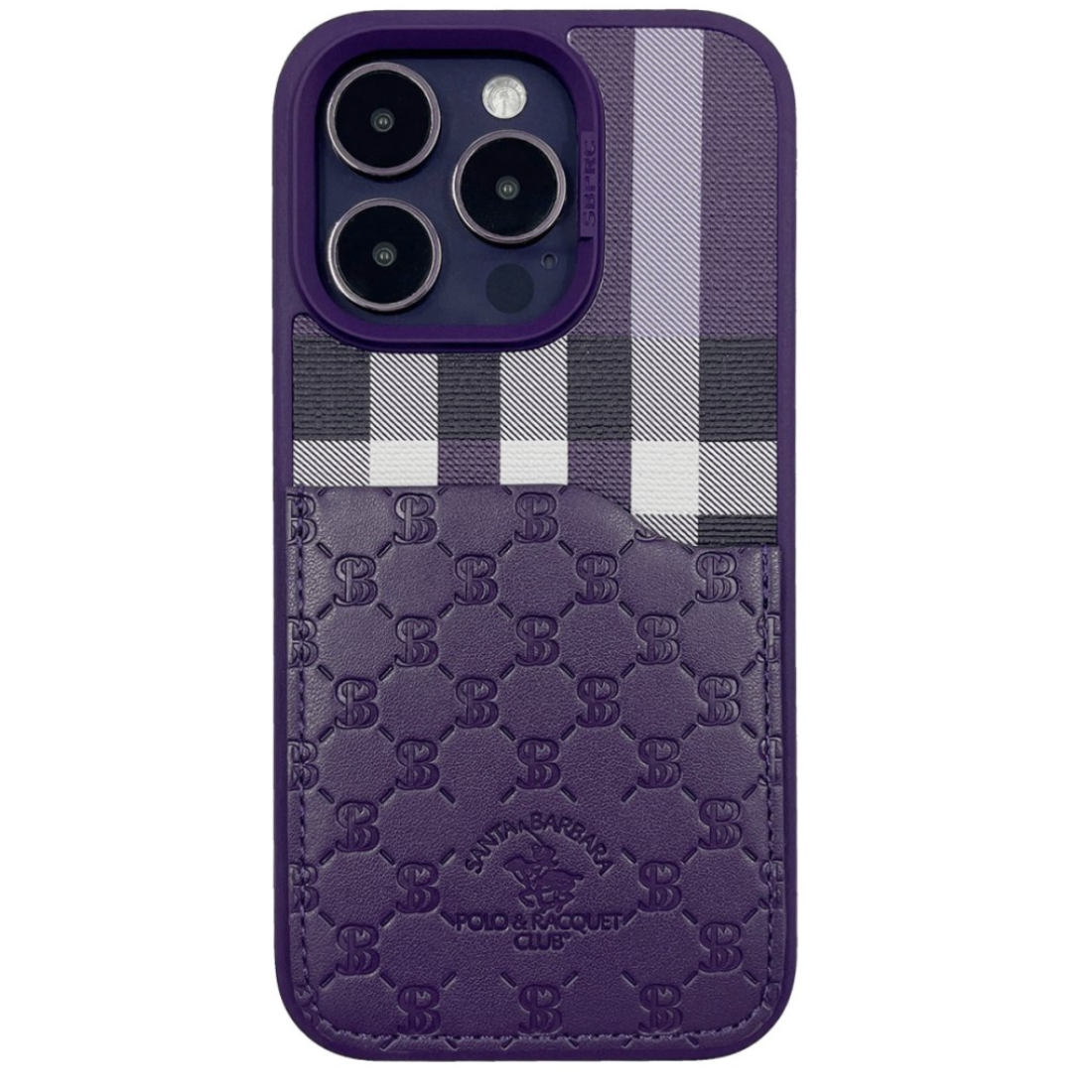 Santa Barbara Polo iPhone 14 Pro Max Plaid Kartvizitli Kılıf