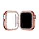 Apple Watch Uyumlu Şık Taşlı Parlak Kasa Koruyucu Rose Gold