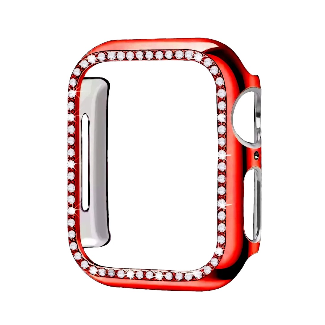 Apple Watch Uyumlu Şık Taşlı Parlak Kasa Koruyucu Red