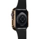 Apple Watch Uyumlu Parlak Gold Detaylı Koruyucu Siyah