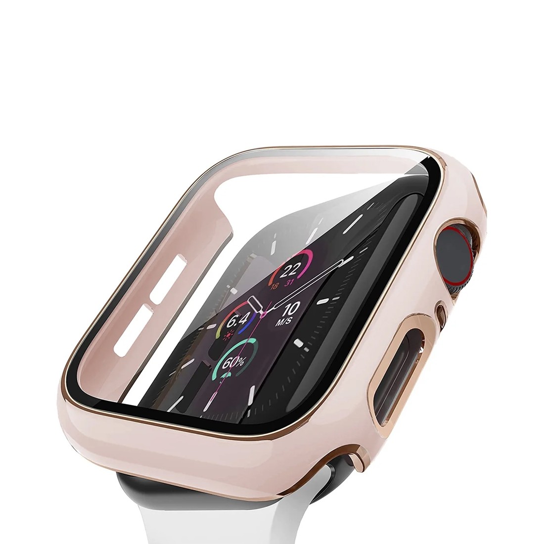 Apple Watch Uyumlu Parlak Gold Detaylı Koruyucu Pudra