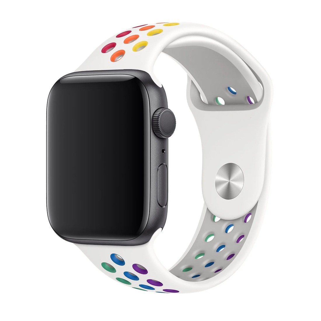 Apple Watch High Loop Beyaz Gri Gökkuşağı