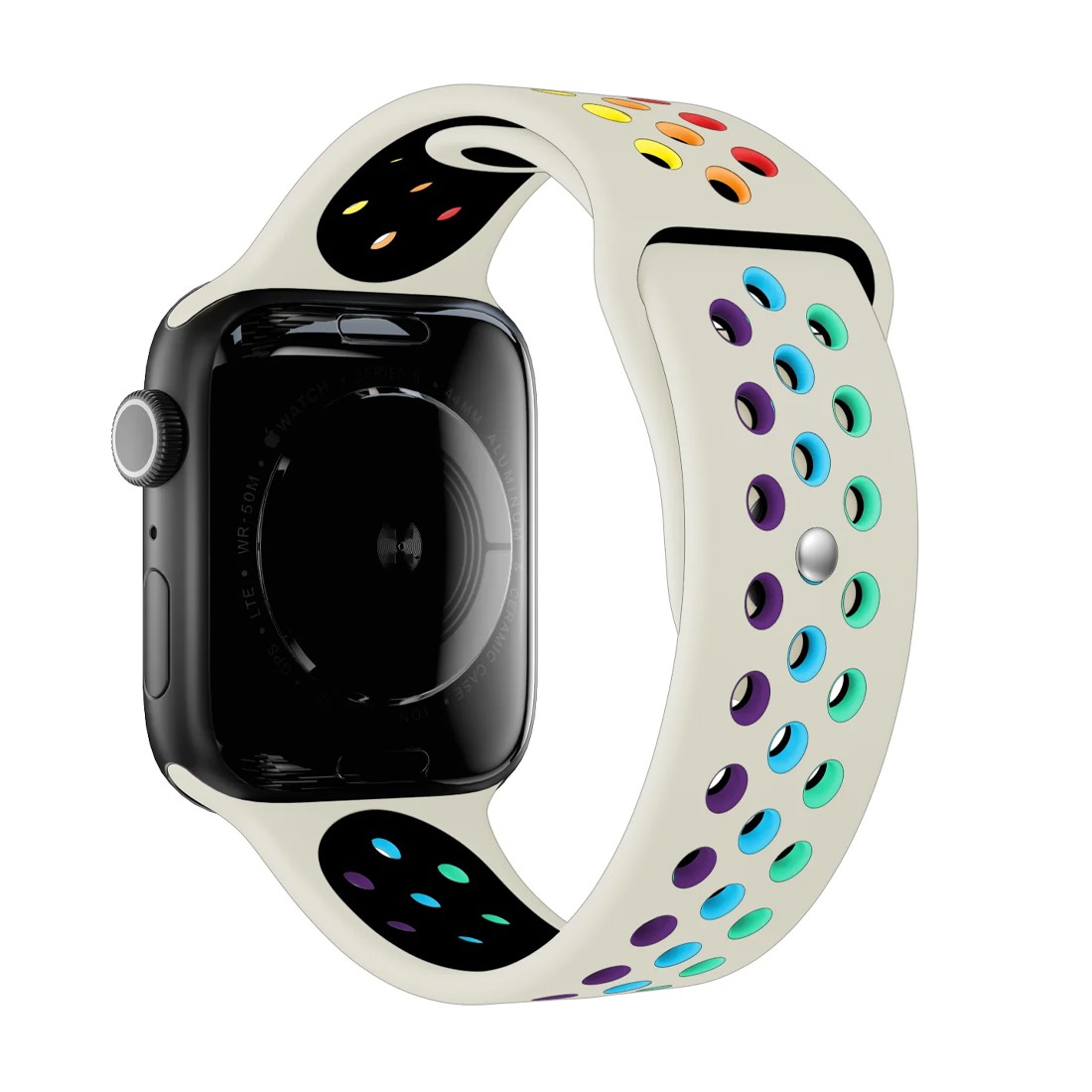 Apple Watch High Loop Beyaz Siyah Gökkuşağı