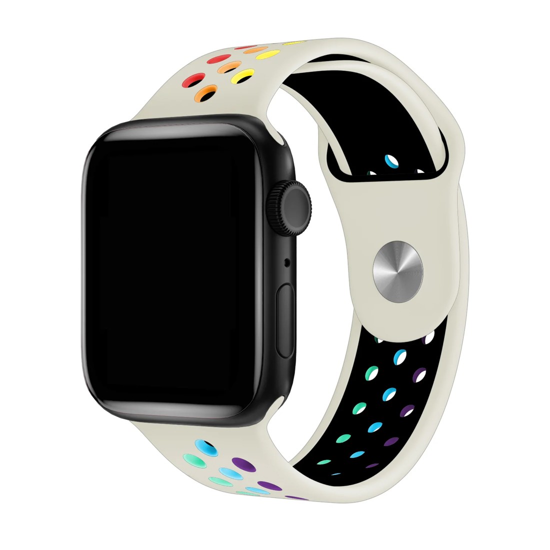 Apple Watch High Loop Beyaz Siyah Gökkuşağı